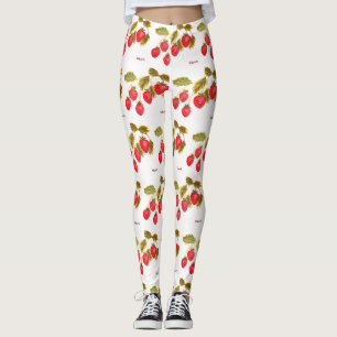 Leggings Fresas frutales acuarela Berries Food Pattern
