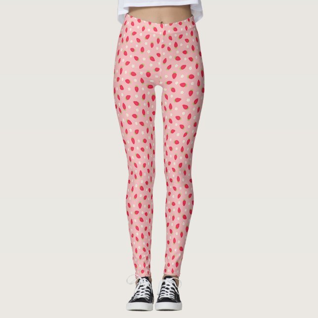 Leggings Fresas rosadas de verano (Anverso)