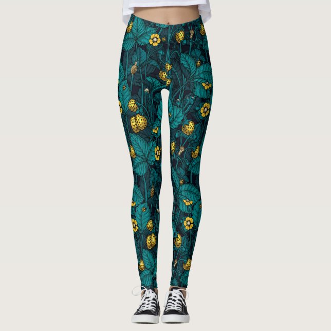 Leggings Fresas silvestres, amarillas y azules (Anverso)