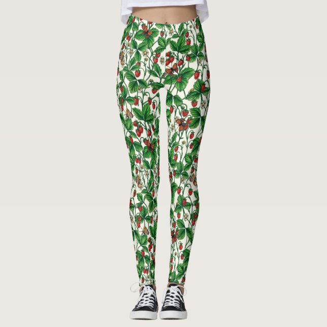 Leggings Fresas silvestres en blanco roto (Anverso)