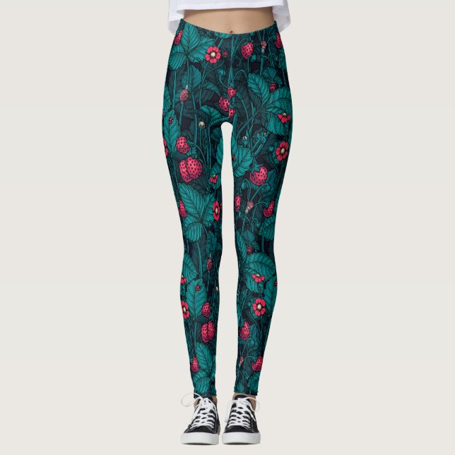 Leggings Fresas silvestres, rojas y azules (Anverso)