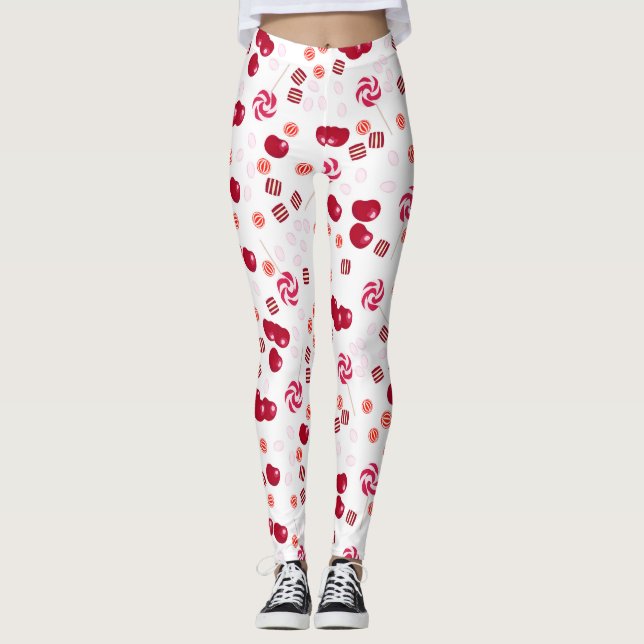 Leggings Fresas sin foco de fresa de cerezo dulces (Anverso)