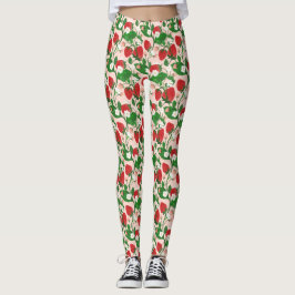 Leggings Fresas y legiones de vino floral