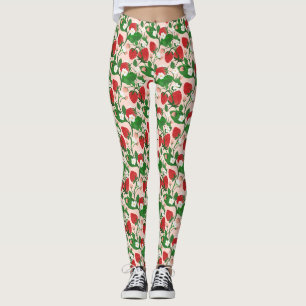 Leggings Fresas y legiones de vino floral