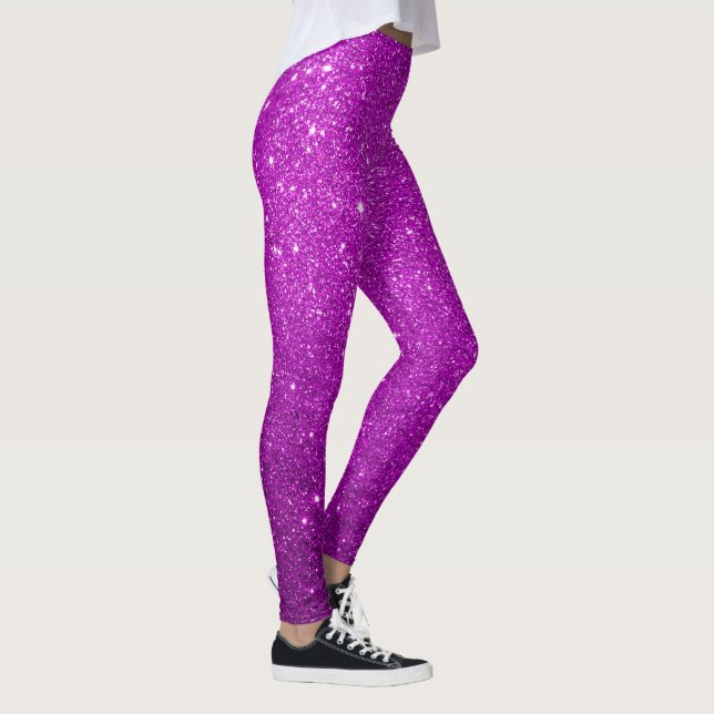Leggings fresco lindo purpurina púrpura brillante (Derecha)
