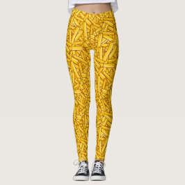 Leggings Fries Funny Personalizado Chips Pattern