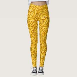 Leggings Fries Funny Personalizado Chips Pattern