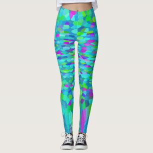 Leggings Fringe Confetti Blues