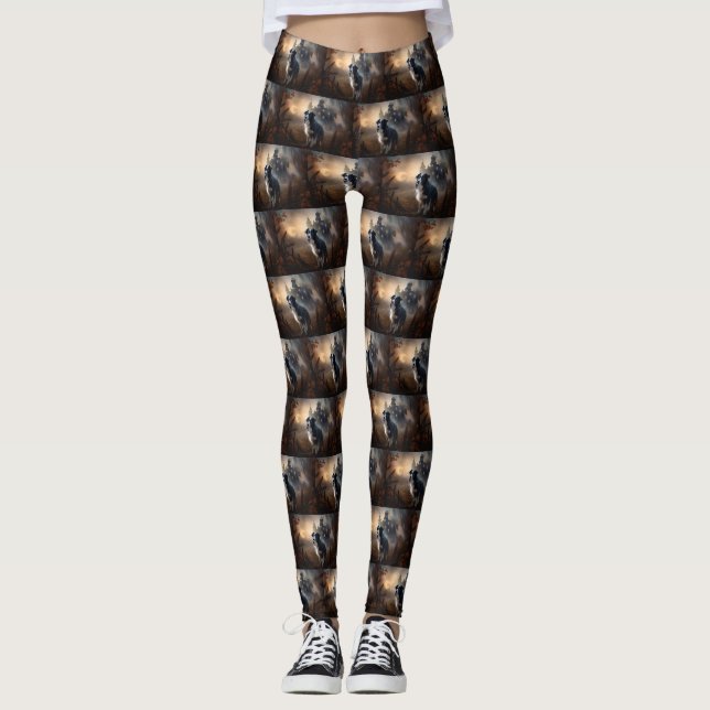 Leggings Frontera Collie Halloween Scary (Anverso)