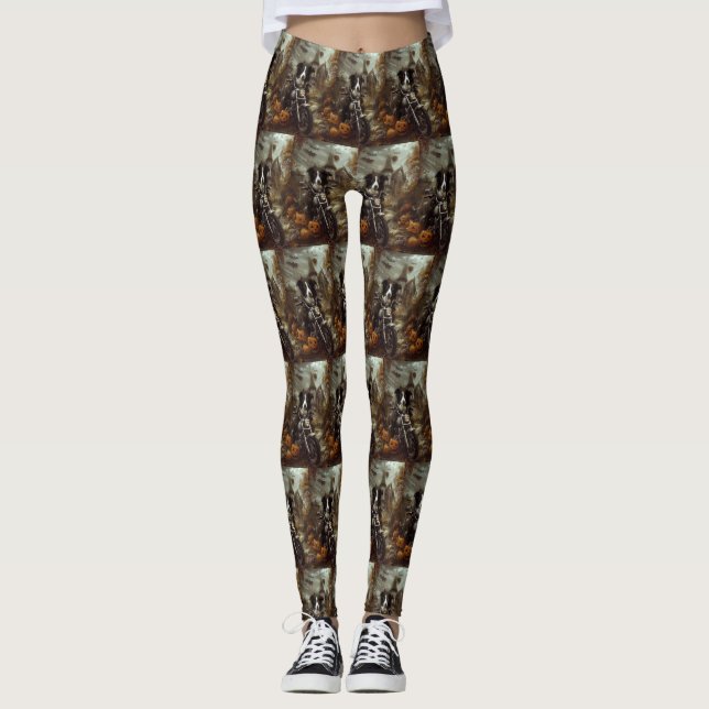 Leggings Frontera Collie Motocicleta Halloween Scary (Anverso)