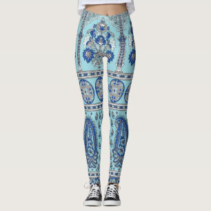 Leggings Frontera Paisley Asiática: Diseño Tradicional.