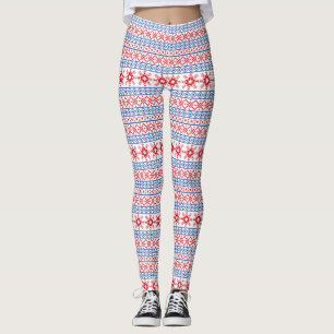 Leggings Fronteras nórdicas del copo de nieve del navidad