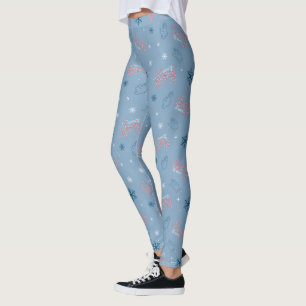Leggings Frosty el patrón del copo de nieve azul