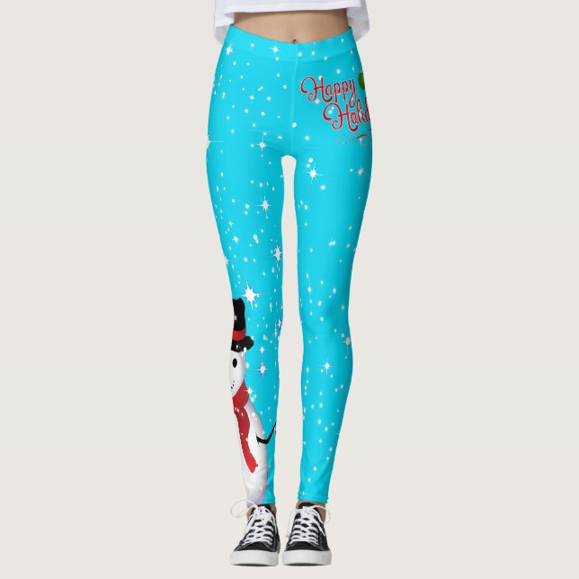 Leggings Frosty Snowman feliz fiesta navideña a tu color (Anverso)