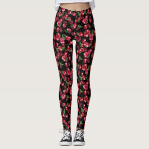 Leggings Fruta del cerezo en negro