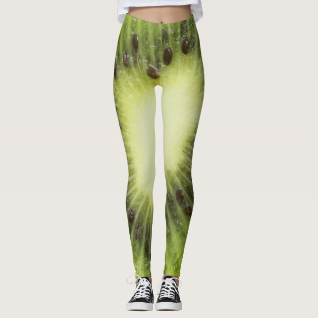 Leggings Fruta kiwi fresca. Secador redondo aislado (Anverso)
