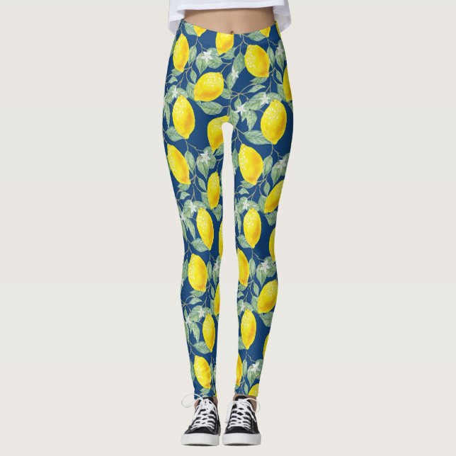 LEGGINGS FRUTAS DE LIMÓN EN AZUL PAÍS (Anverso)