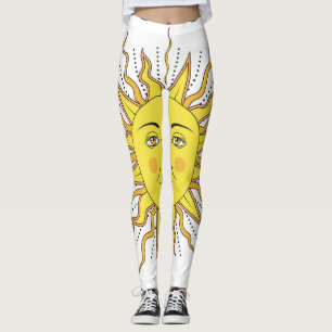 Leggings Frutas de limón tropical, cara de sol.