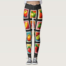 Frutas en caja cuadrada Patrón verde rojo