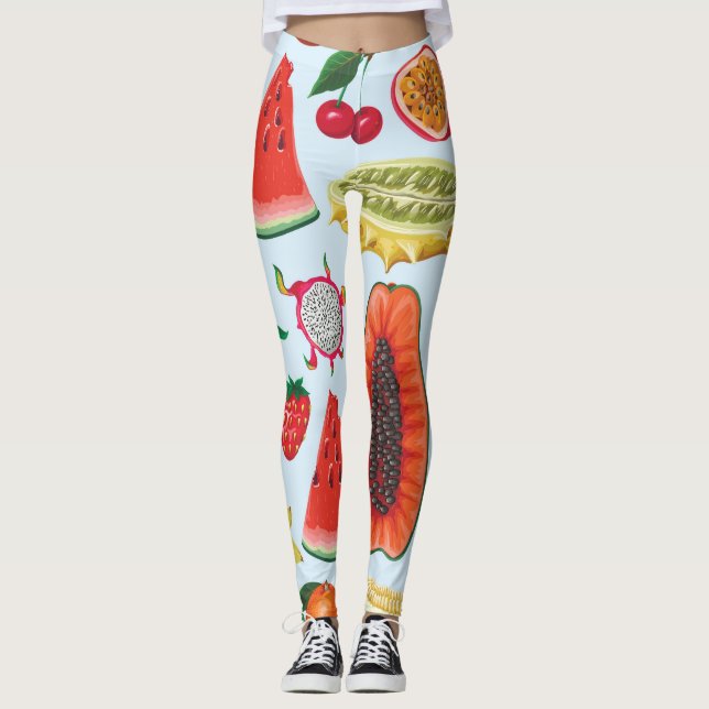 Leggings Frutas Exóticas: Impresión a la moda sin problemas (Anverso)