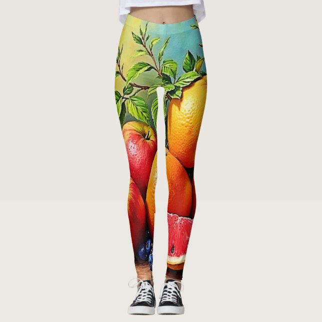 Leggings Frutas frescas en un diseño de mezcla perfecto (Anverso)