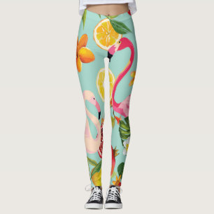 Leggings Frutas tropicales Flamingo Vintage
