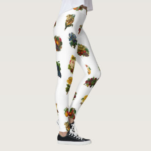 Leggings Frutas y flores de época