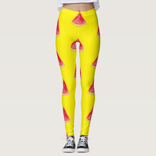 Leggings Frutos de la sandía verano Alimentación Patrón tro (Anverso)