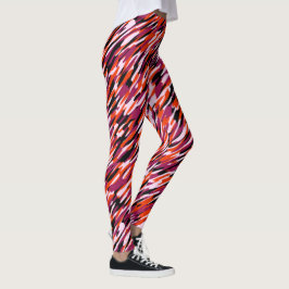Leggings Fuchsia pink, orange, black and white camo 