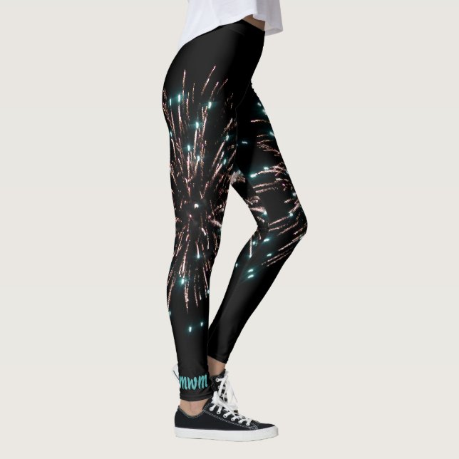 Leggings Fuegos artificiales del verde y del Día de la (Derecha)