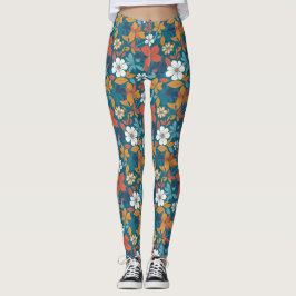 Leggings Fuerte patrón floral de verano