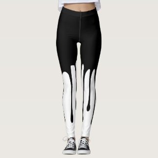 Leggings Fuga de tinta negra V1