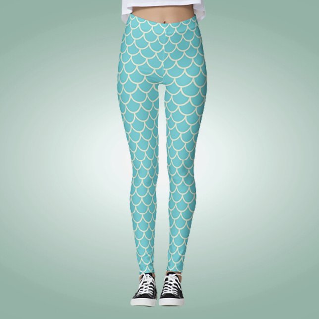 Leggings Fun Artsy Halloween Costueen Mermaid Scales Patrón (Subido por el creador)