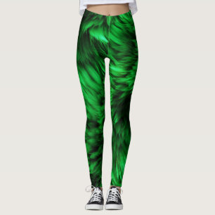 Leggings Fun Green imitación textura de pieles monstruo