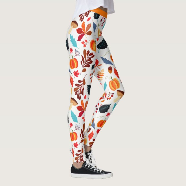 Leggings Fun Halloween Otoño Patrón De Calabaza Yoga (Derecha)