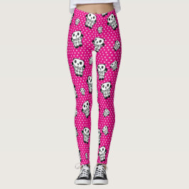 Leggings Fun Moderna Girly Rosa Cute Kawaii Panda Bear