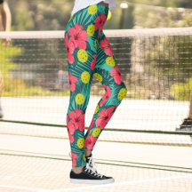 Fun Pickleball Tropical Hibiscus Flower Sports