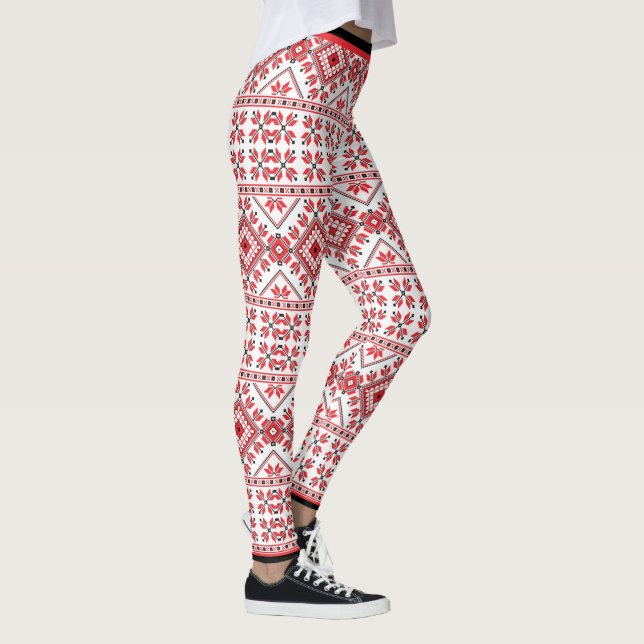 Leggings Fun Red Black Feria Nórdica Feria Isle Snowflake M (Derecha)