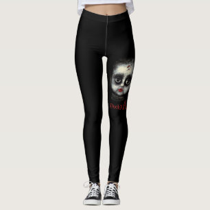 Leggings Fun Spooky AF Gótico espeluznante Doll Face Hallow