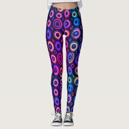 Leggings Fun Spooky Halloween Black Purple Monster Eyeball