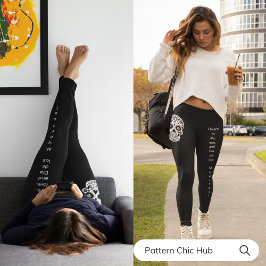 Leggings Fun Stylish Ejercicio entrenamiento Mujeres Cráneo