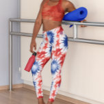 Leggings Fun Tie Dye Pattern azul rojo<br><div class="desc">Este diseño se puede personalizar eligiendo la opción personalizar para añadir texto o realizar otros cambios. Si este producto tiene la opción de transferir el diseño a otro artículo, asegúrese de ajustar el diseño para que se ajuste si es necesario. Contáctame en colorflowcreations@gmail.com si deseas tener este diseño en otro...</div>