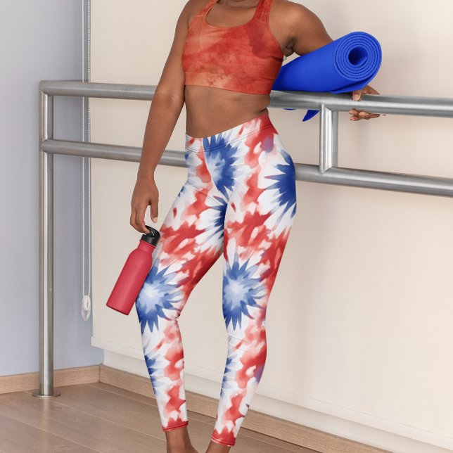 Leggings Fun Tie Dye Pattern azul rojo (Subido por el creador)