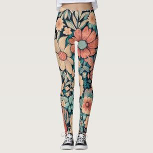 Leggings Funda de almohada de flores bohemias