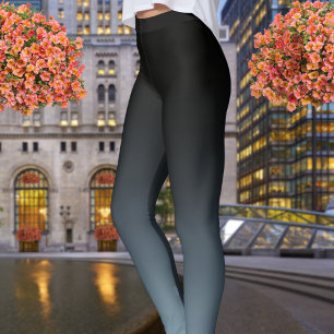 Leggings Funda de degradado de color negro a Verde azulado