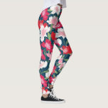 Leggings Funda del patrón de las flores cosmales rojas pint<br><div class="desc">Regrese en estas leggings súper divertidas que presentan un patrón de flores Cosmos rojas y blancas. Perfecto para un evento especial,  entrenamiento en el gimnasio,  fiesta o festival.</div>