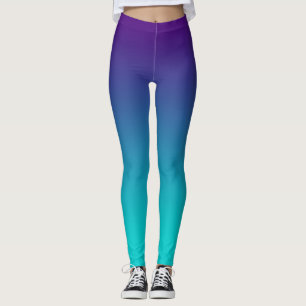 Leggings Funda turquesa morada de Ombre