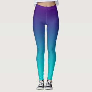 Leggings Funda turquesa morada de Ombre