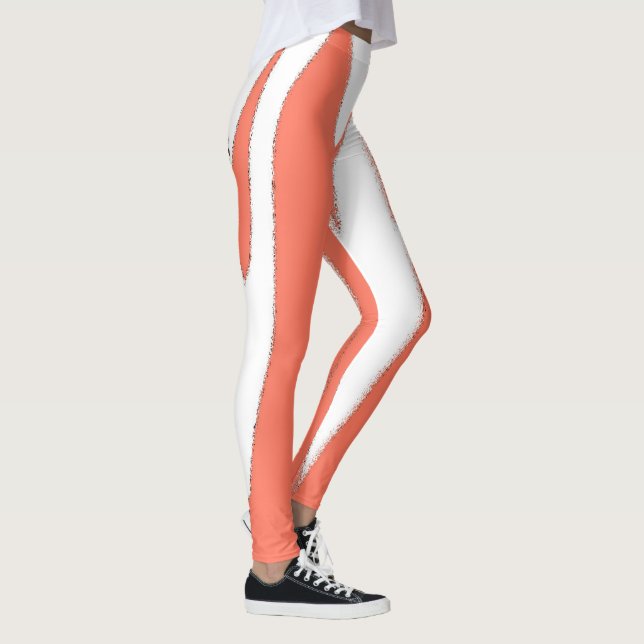 Leggings Funky Abstract Art Coral White (Derecha)