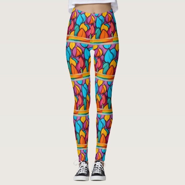 Leggings Funky bright and fun yoga pants long length (Anverso)